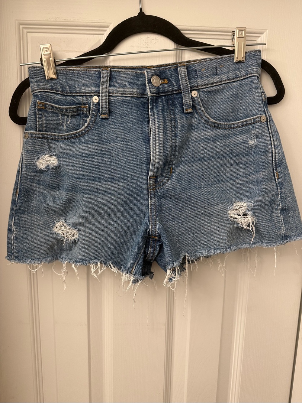Madewell The Perfect Jean Short Distressed High-Rise Denim - EUC